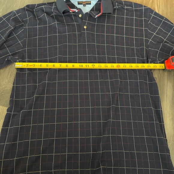 Vintage Tommy Hilfiger Polo Shirt Men NB Check Window-Pane Long Sleeve 90s - Picture 5 of 8